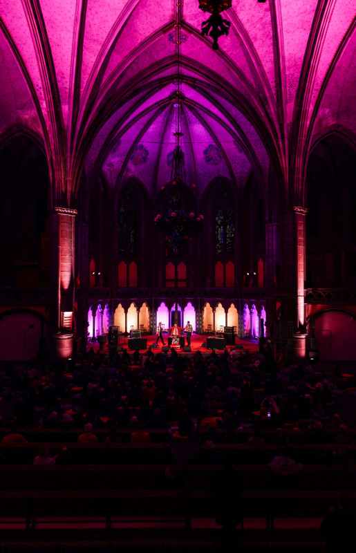 KKAARREENNIINNAA (Charlemagne Palestine, Oren Ambarchi, Daniel O’Sullivan), Festival Musica Strasbourg, 2025 © Thaïs Breton